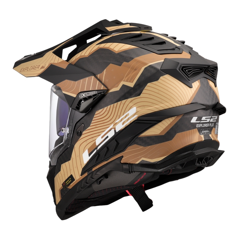 Casca moto enduro LS2 MX701 Explorer C Trick maro-nisip