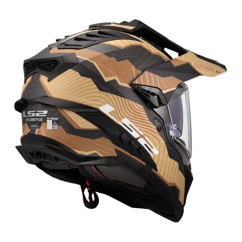 Casca moto enduro LS2 MX701 Explorer C Trick maro-nisip