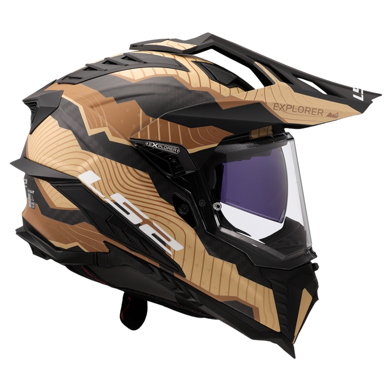 Casca moto enduro LS2 MX701 Explorer C Trick maro-nisip