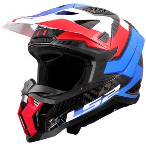 Casca motocross LS2 MX703 X-Force Galuo alb-rosu-albastru