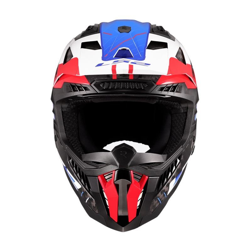 Casca motocross LS2 MX703 X-Force Galuo alb-rosu-albastru