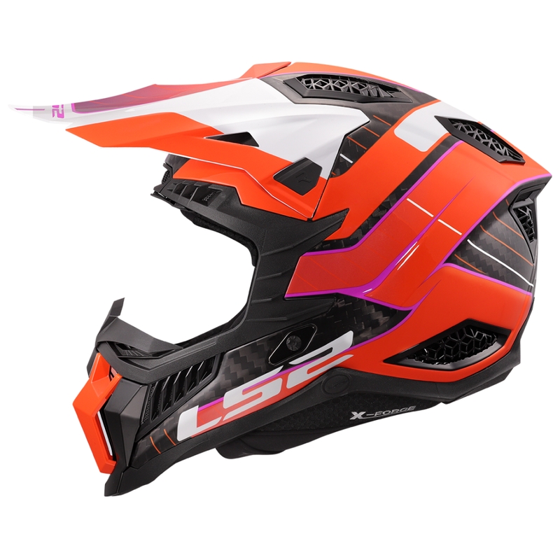 Casca de motocross LS2 MX703 X-Force Galuo portocaliu