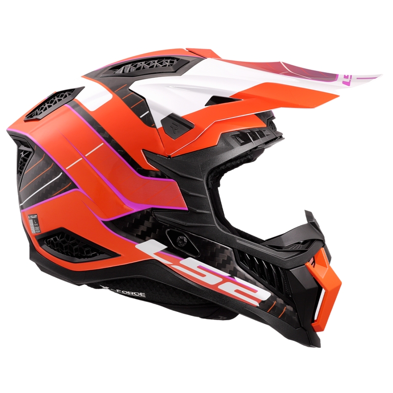 Casca de motocross LS2 MX703 X-Force Galuo portocaliu