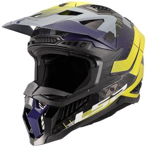 Casca motocross LS2 MX703 X-Force Galuo gri-galben fluo