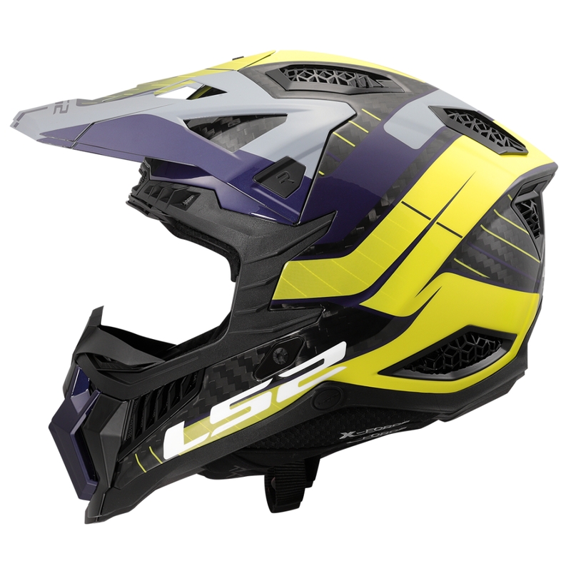 Casca motocross LS2 MX703 X-Force Galuo gri-galben fluo