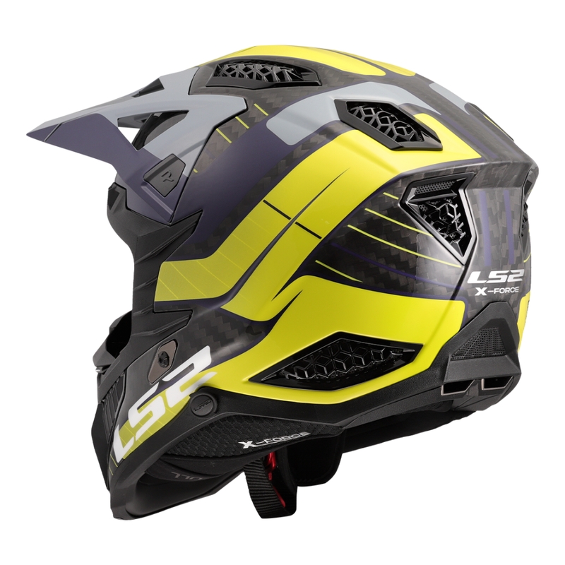 Casca motocross LS2 MX703 X-Force Galuo gri-galben fluo
