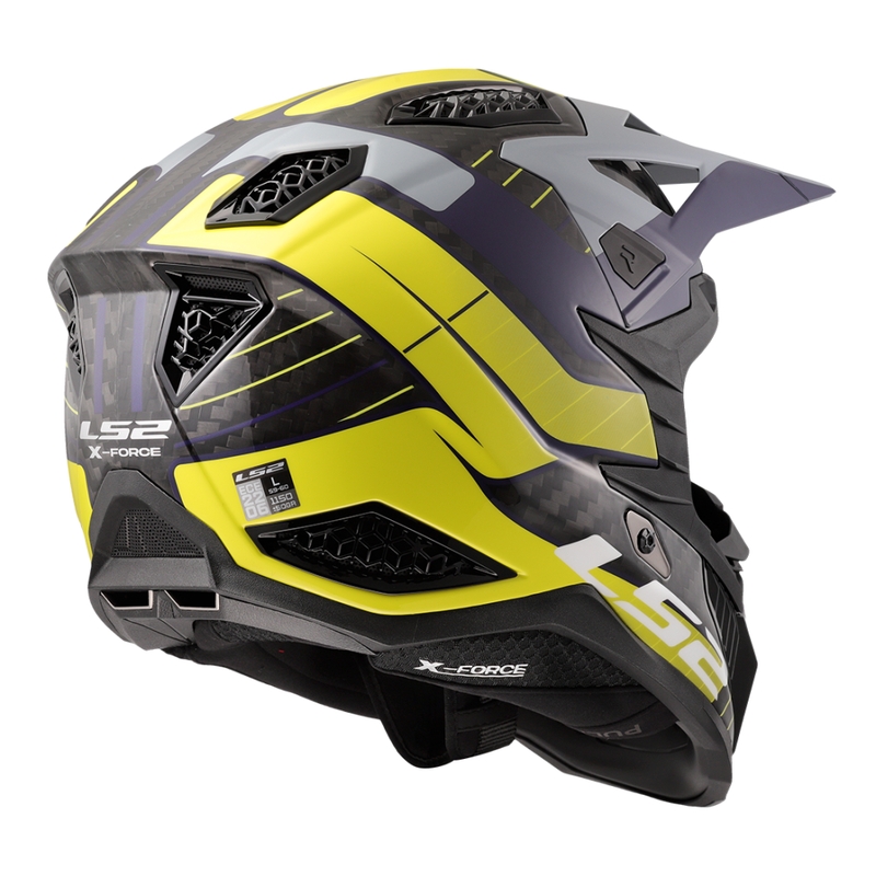Casca motocross LS2 MX703 X-Force Galuo gri-galben fluo