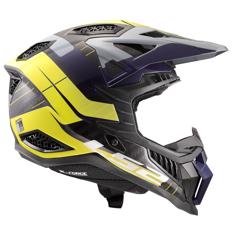 Casca motocross LS2 MX703 X-Force Galuo gri-galben fluo