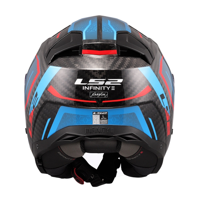 Casca de motociclete deschisa LS2 OF603 Infinity II C Urus albastru-rosu