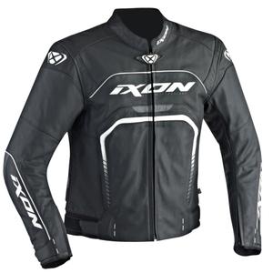 Geacă de motocicletă IXON Fighter negru și alb