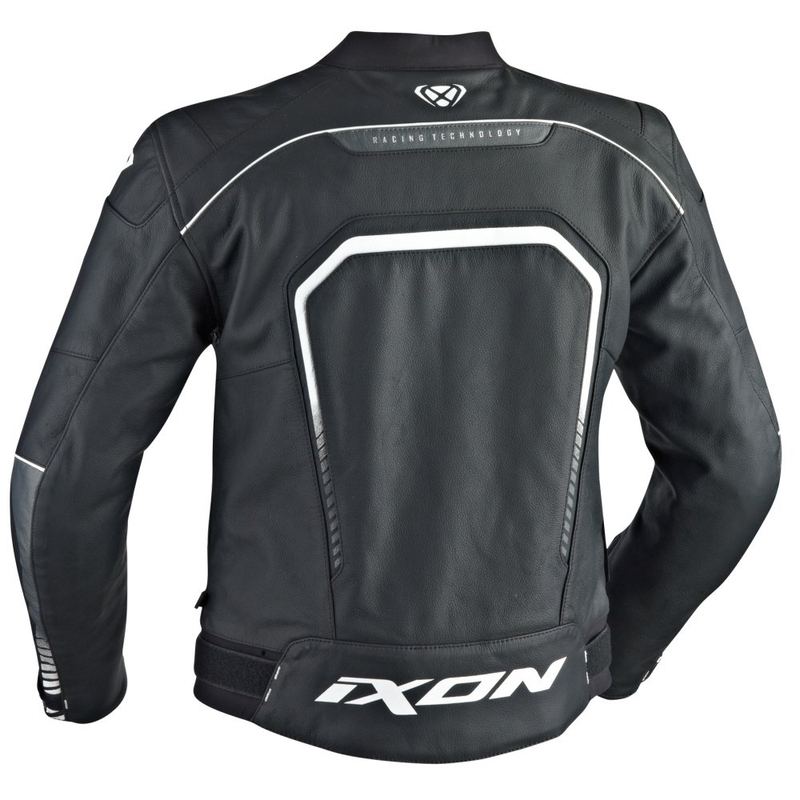Geacă de motocicletă IXON Fighter negru și alb