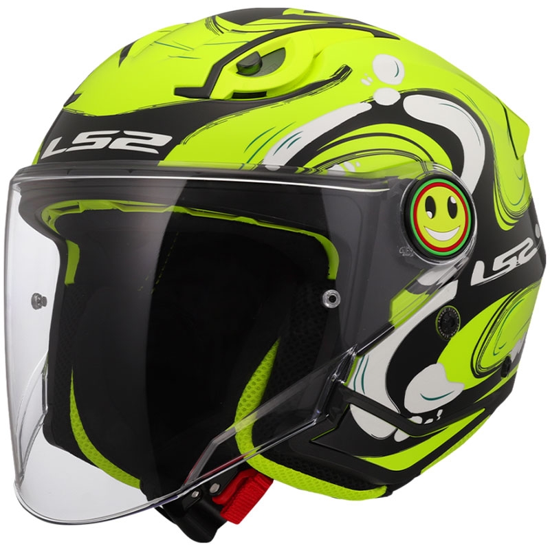 Casca de motocicleta deschisa pentru copii LS2 OF622 Funny II Glup galben fluo