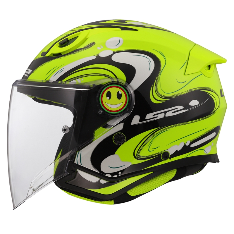 Casca de motocicleta deschisa pentru copii LS2 OF622 Funny II Glup galben fluo