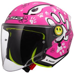 Cască de motocicletă deschisă pentru copii LS2 OF622 Funny II Paws roz