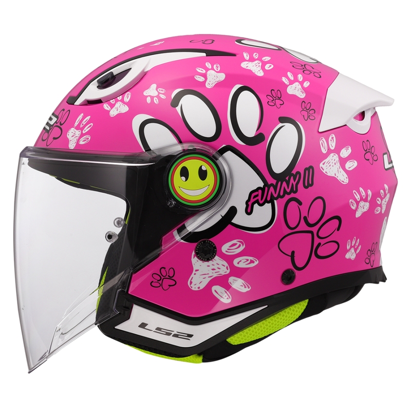 Cască de motocicletă deschisă pentru copii LS2 OF622 Funny II Paws roz