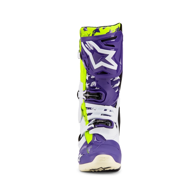 Ghete moto Alpinestars TECH 10 editie limitata Dirt Studios mov-alb-galben fluo
