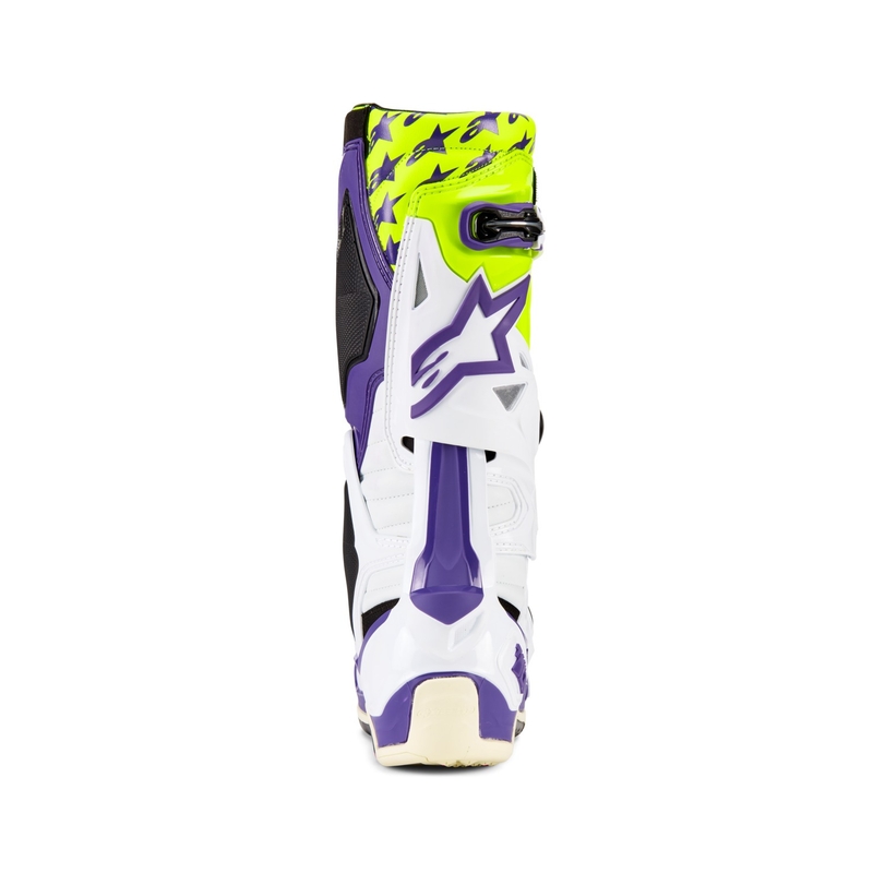 Ghete moto Alpinestars TECH 10 editie limitata Dirt Studios mov-alb-galben fluo