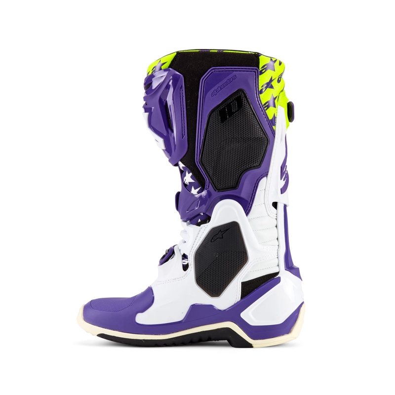 Ghete moto Alpinestars TECH 10 editie limitata Dirt Studios mov-alb-galben fluo