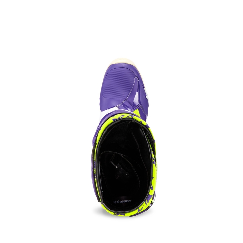 Ghete moto Alpinestars TECH 10 editie limitata Dirt Studios mov-alb-galben fluo