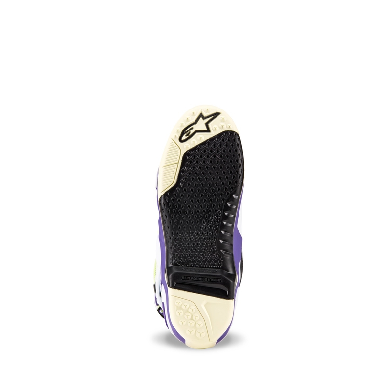 Ghete moto Alpinestars TECH 10 editie limitata Dirt Studios mov-alb-galben fluo