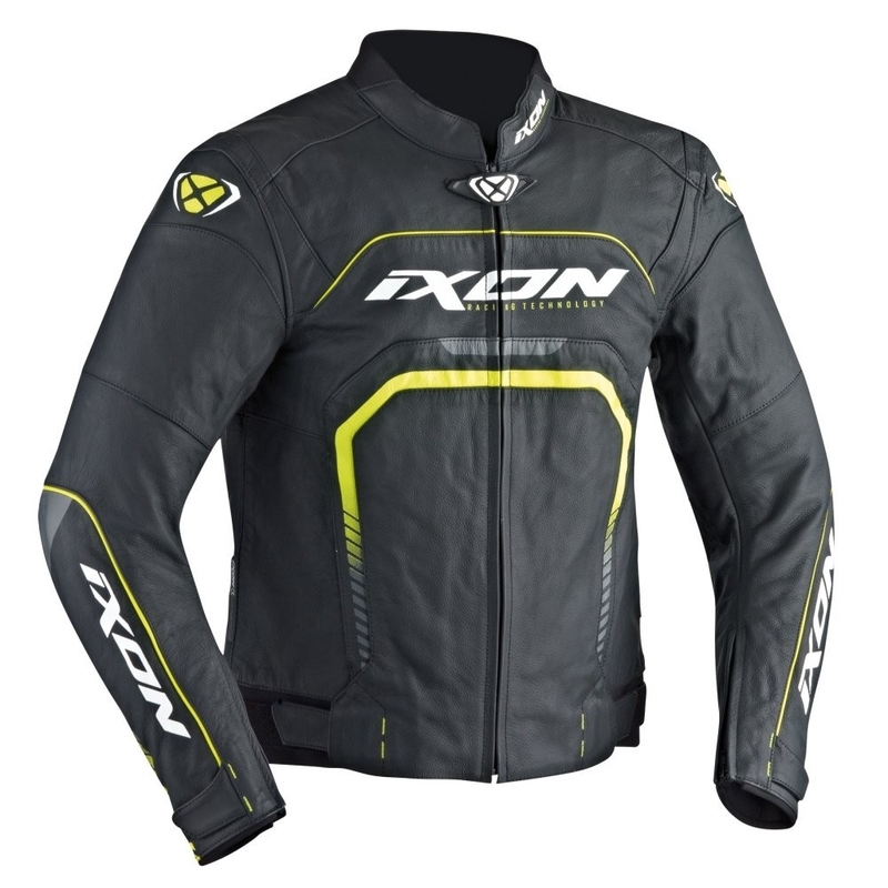 Geacă de motocicletă IXON Fighter negru-galben