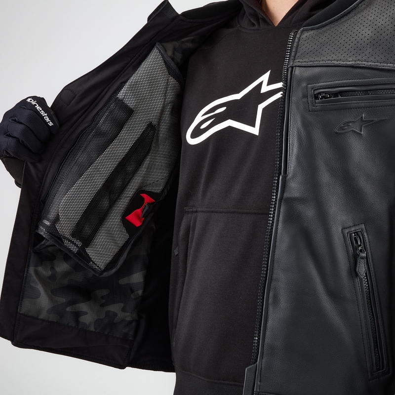 Vesta cu sistem airbag Alpinestars TECH-AIR®3 V2 LEATHER neagră