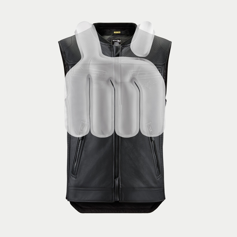 Vesta cu sistem airbag Alpinestars TECH-AIR®3 V2 LEATHER neagră