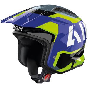 Casca moto trial Airoh TRR 2 Jupiter albastru-galben