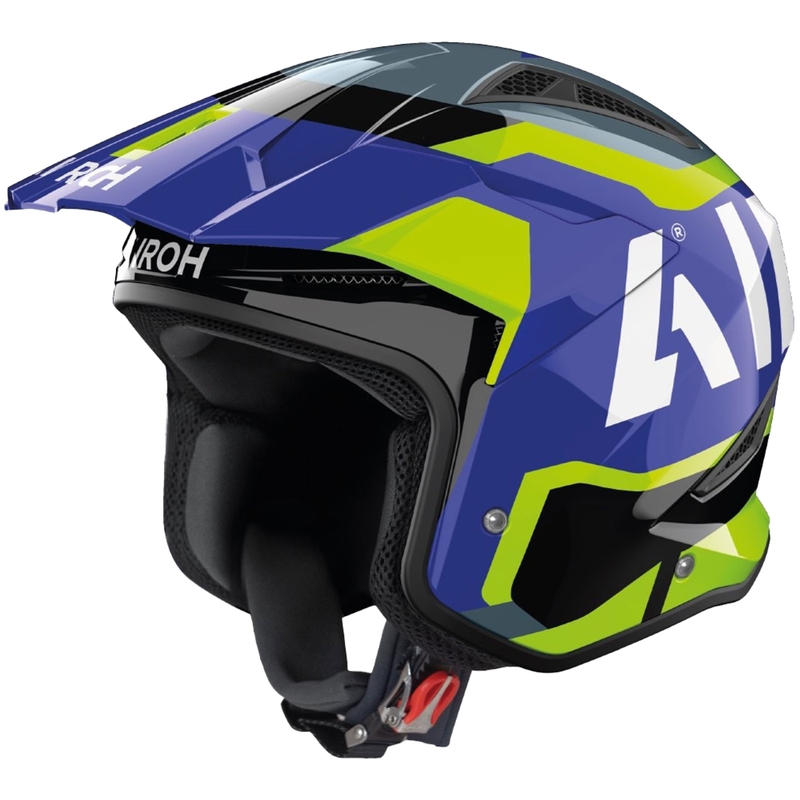 Casca moto trial Airoh TRR 2 Jupiter albastru-galben