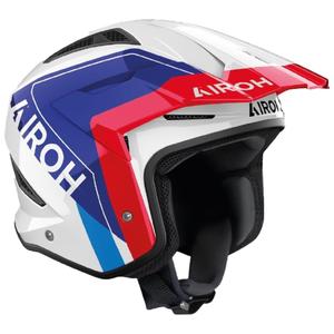 Casca moto trial Airoh TRR 2 Hunt albastru-rosu