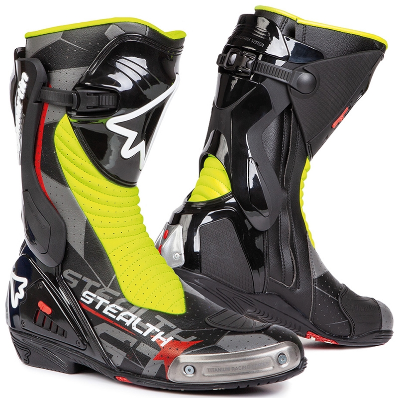 Ghete moto Stylmartin Stealth Evo Air negru-galben fluo