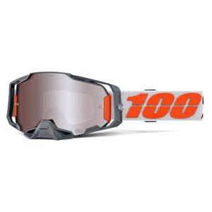 Ochelari de motocross 100% ARMEGA Silver cu plexiglas HIPER argintiu