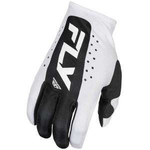 Mănuși de motocross FLY Racing Lite alb-negru