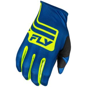 Mănuși de motocross FLY Racing Lite albastru-galben fluo