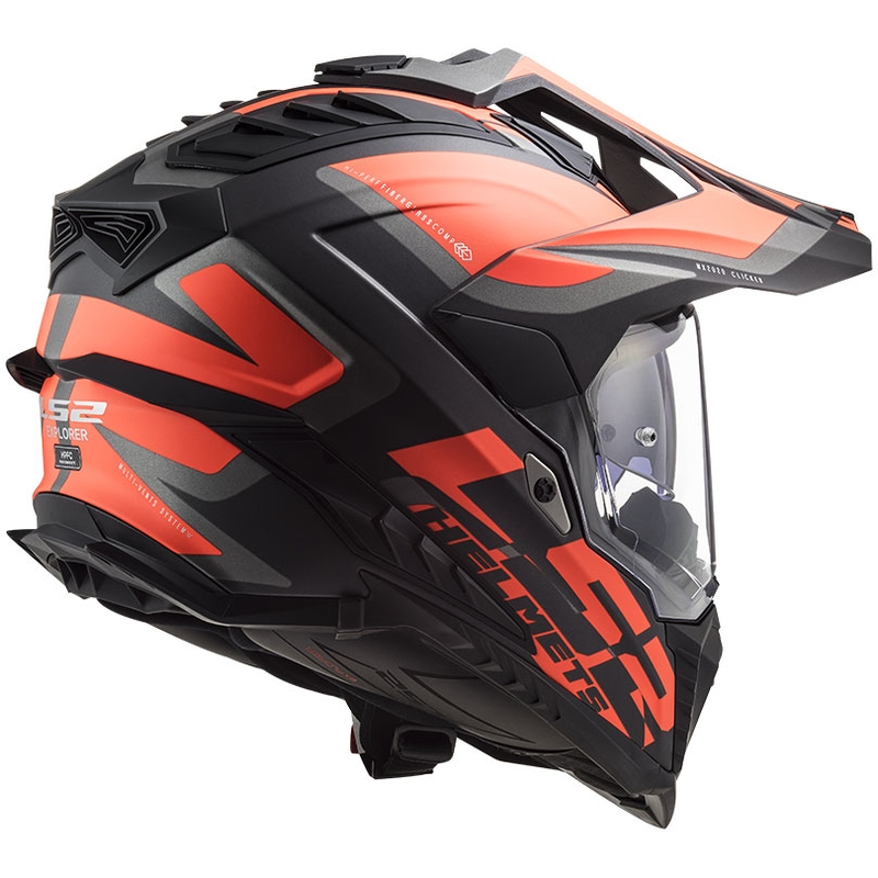 Casca Enduro LS2 MX701 Explorer Alter negru-portocaliu fluo-gri mat
