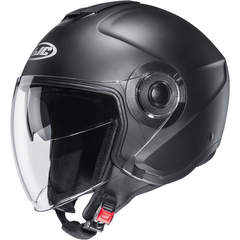 Cască de motocicletă deschisă HJC i40N Solid semiplată neagră