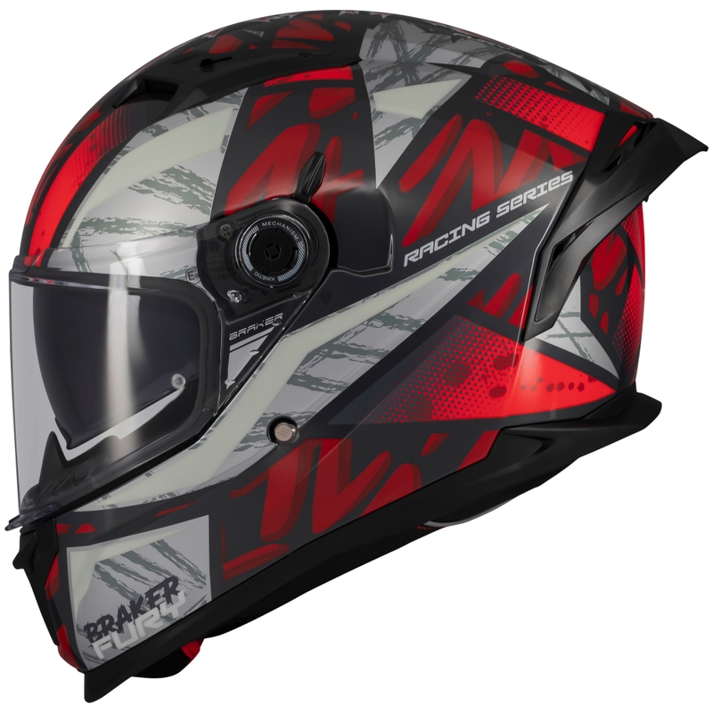 Casca moto integrala MT Braker SV Fury negru-gri-rosu