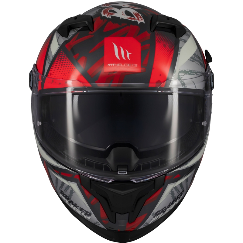 Casca moto integrala MT Braker SV Fury negru-gri-rosu