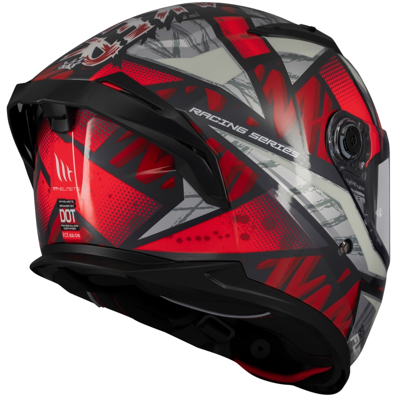 Casca moto integrala MT Braker SV Fury negru-gri-rosu