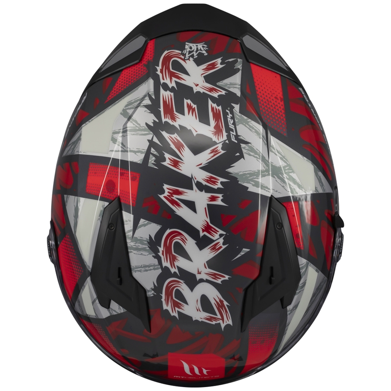 Casca moto integrala MT Braker SV Fury negru-gri-rosu