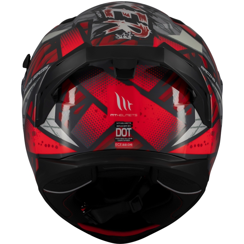 Casca moto integrala MT Braker SV Fury negru-gri-rosu