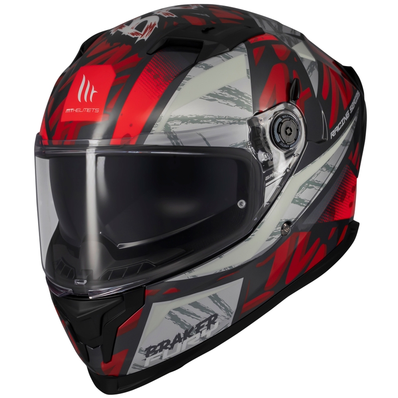 Casca moto integrala MT Braker SV Fury negru-gri-rosu