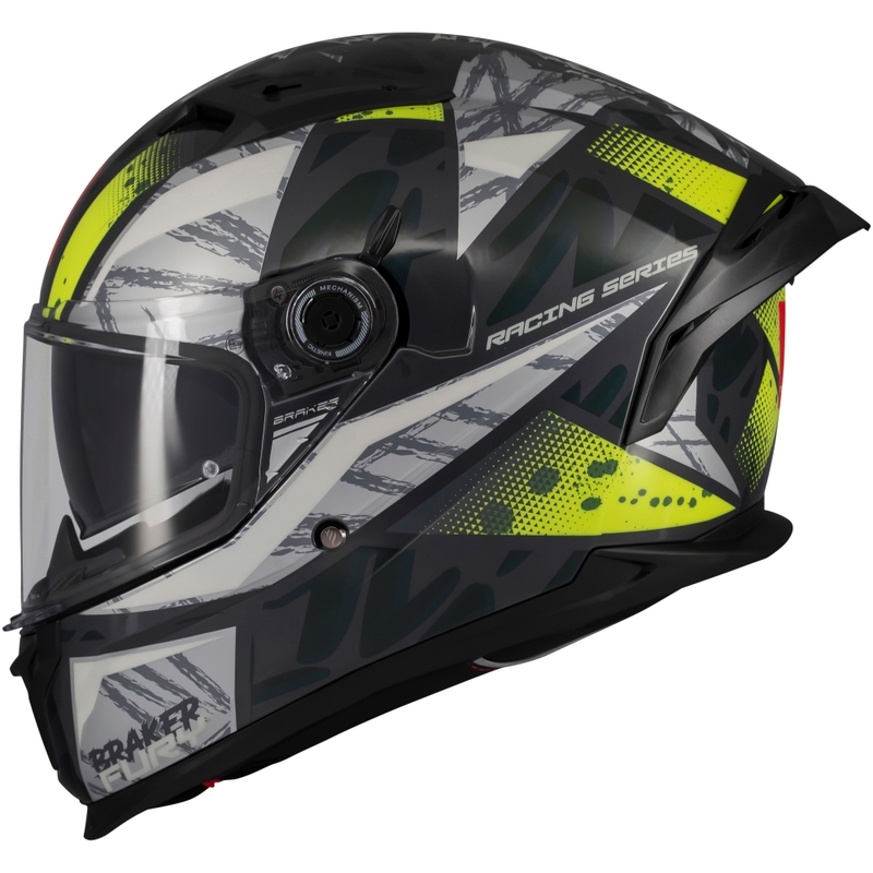 Casca moto integrala MT Braker SV Fury gri-galben fluo