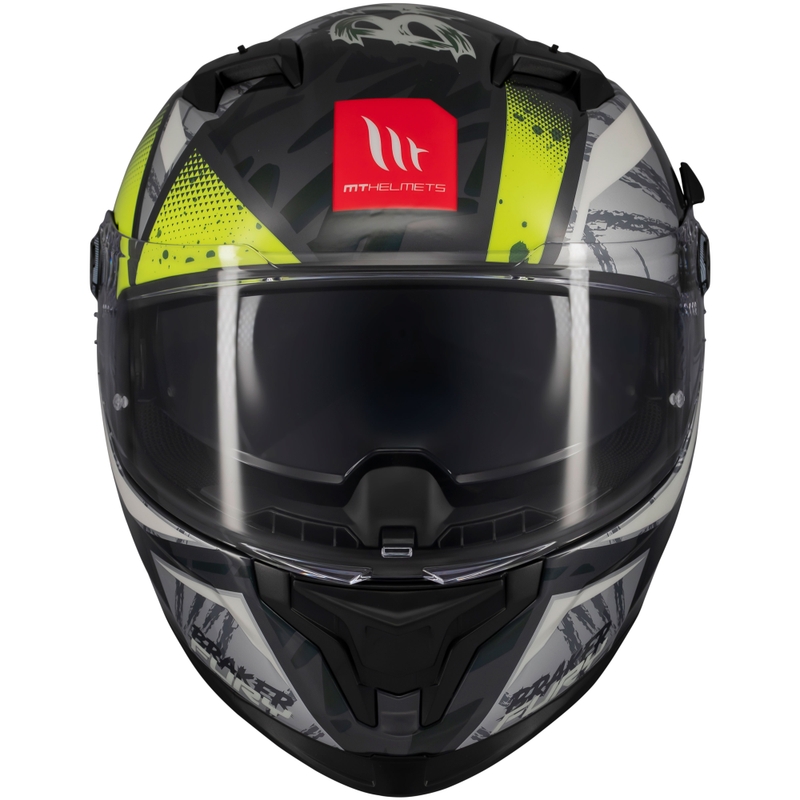 Casca moto integrala MT Braker SV Fury gri-galben fluo