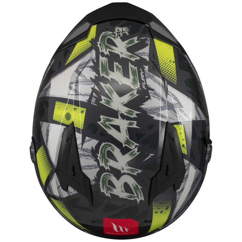 Casca moto integrala MT Braker SV Fury gri-galben fluo