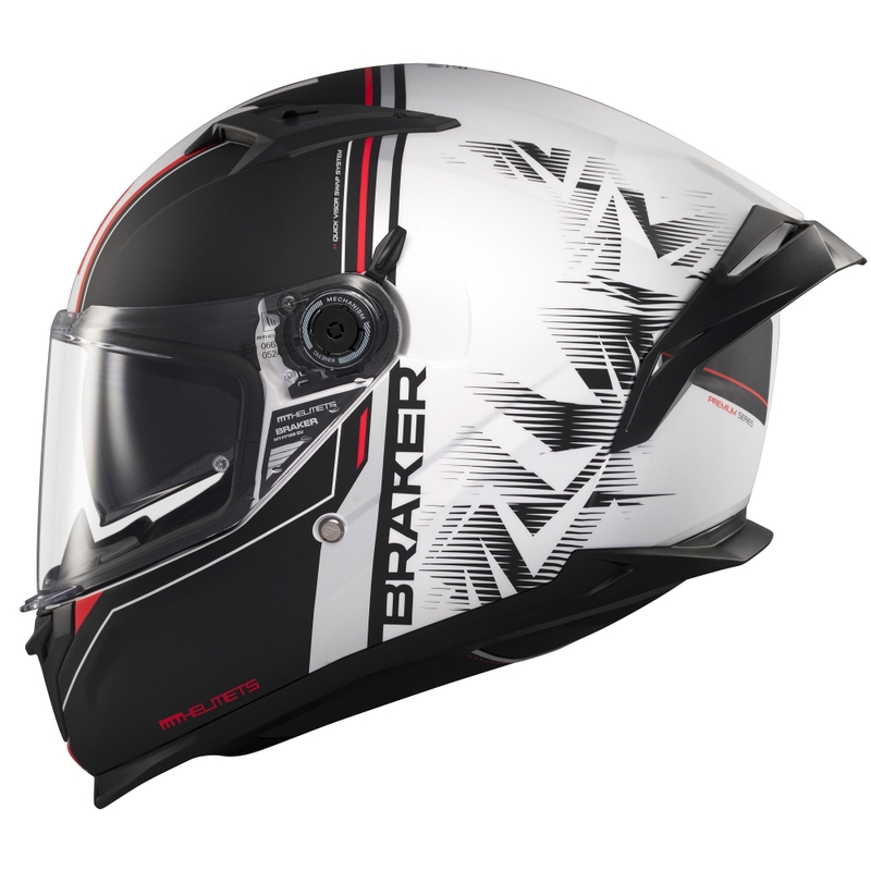 Casca moto integrala MT Braker SV Charm alb-negru mat