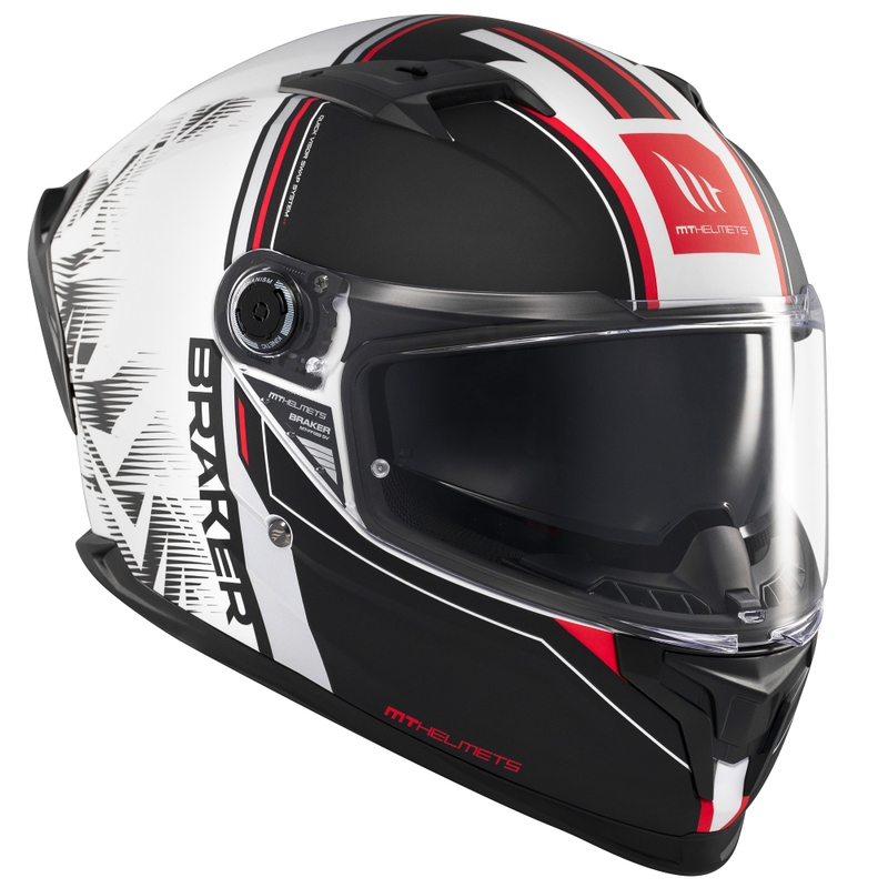 Casca moto integrala MT Braker SV Charm alb-negru mat