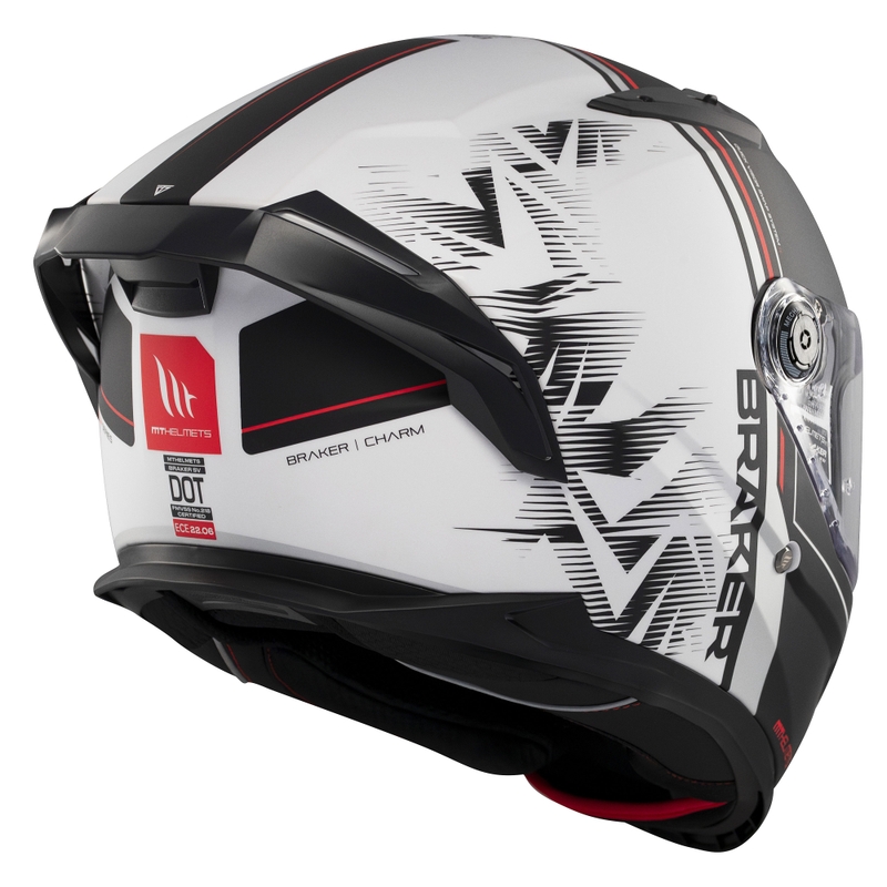 Casca moto integrala MT Braker SV Charm alb-negru mat