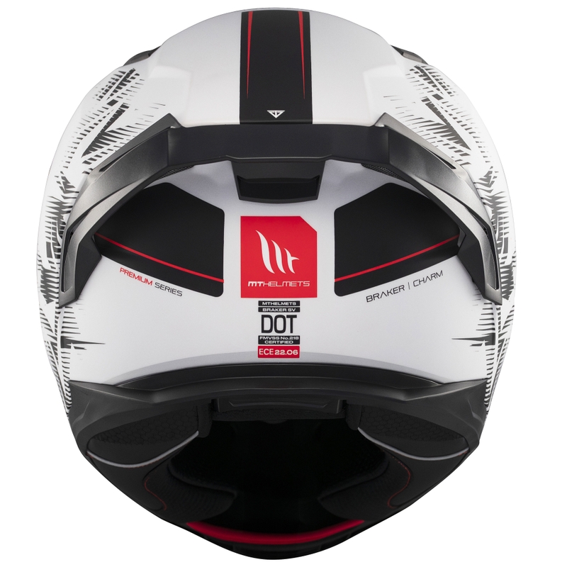 Casca moto integrala MT Braker SV Charm alb-negru mat