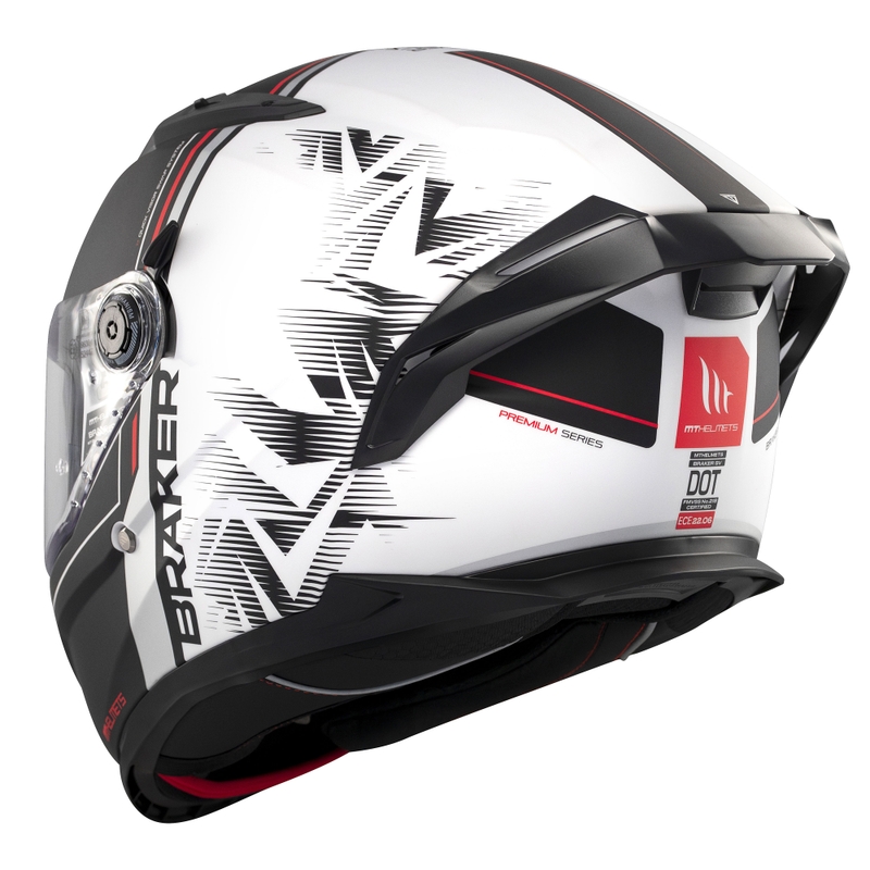 Casca moto integrala MT Braker SV Charm alb-negru mat